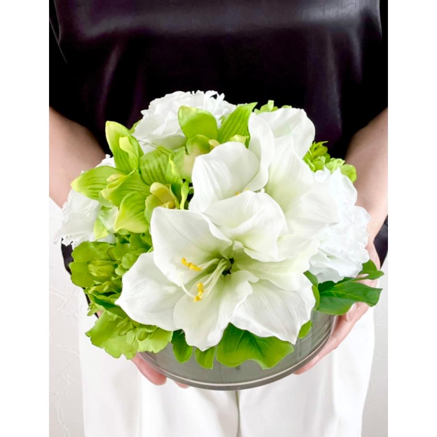 誕生日 プレゼント お花 白 アートフラワー おしゃれ ギフト 送料無料 造花 Shale W Amaryllis アーティフィシャルフラワー Forte 通販 Yahoo ショッピング