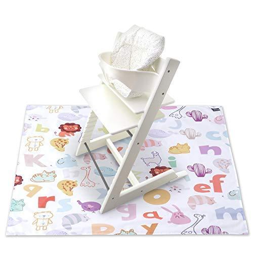 Plin お食事マット 床 食べこぼし マット 防水 ベビー 赤ちゃん 幼児 椅子 テーブル 離乳食 動物