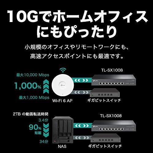 TP-Link 8ポート 全ポート10G対応 10G マルチギガビット アンマネージ プラグ＆プレイ スイッチングハブ TL-SX1008 スマホ、タブレット、パソコン パソコン周辺機器 ルーター、ネットワーク機器