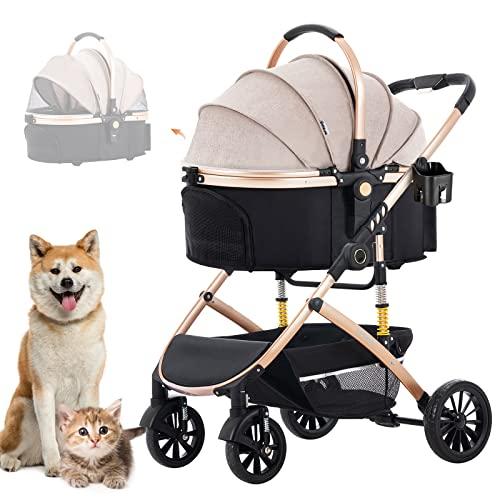 HRKING ペットカート 取り外し 分離型 ペットバギー 3way 折りたたみ 対面式 4輪 ペットキャリー 耐荷重20KG 犬用バ? ペット用品 ハーネス