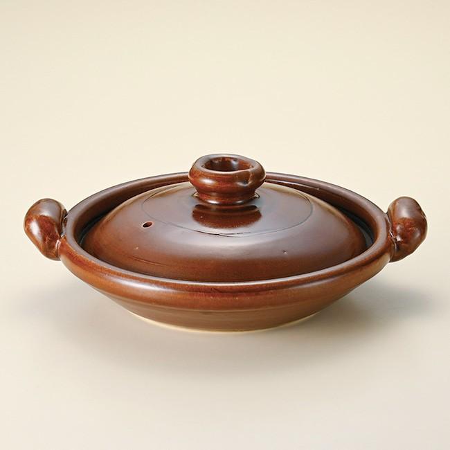 和食器 家族でお鍋 手造り アメ釉手造り すっぽん鍋 3〜4人用 8号 萬古焼 土鍋 直火 耐熱 おうち ごはん おしゃれ ギフト 陶器 うつわ