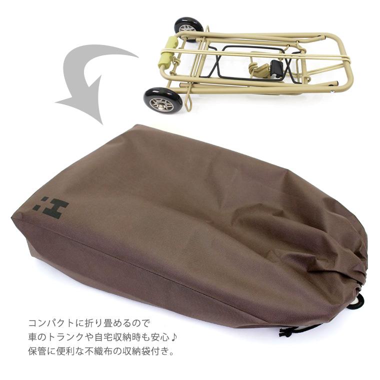 折りたたみ式キャリーカート ブラウン FIELDOOR（フィールドア） アウトドアワゴン キャリーカート