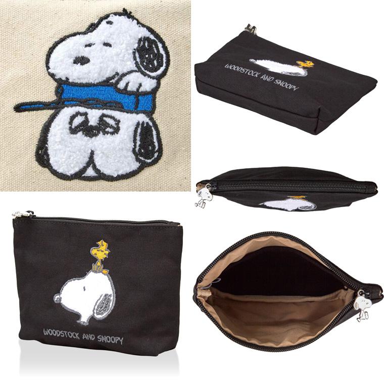 SNOOPY（スヌーピー） [最大20%offクーポン] サガラ刺繍ポーチM コスメ