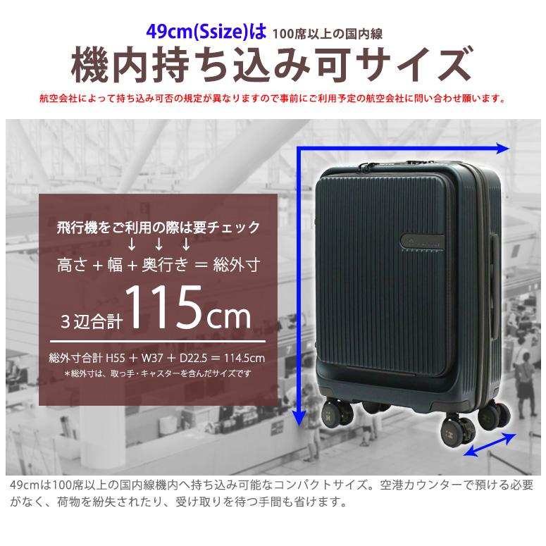 Siffler スーツケース キャリーケース フロントオープン 機内 Siffler スーツケース キャリーケース フロントオープン 機内