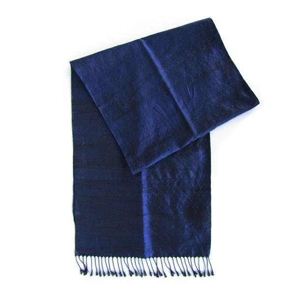 送料無料】大島紬かすり織ストール（ネイビー）奄美の里 鹿児島お