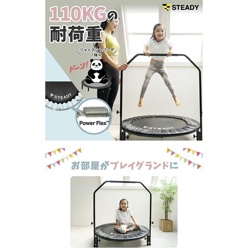 STEADY トランポリン 補助手すり付 102cm Designed in Japan 耐荷重110kg / 全8色 / 独自開発Powe トランポリン 補助手すり付 102cm Designed in Japan 耐荷重110kg 全8色 独自開発Powe