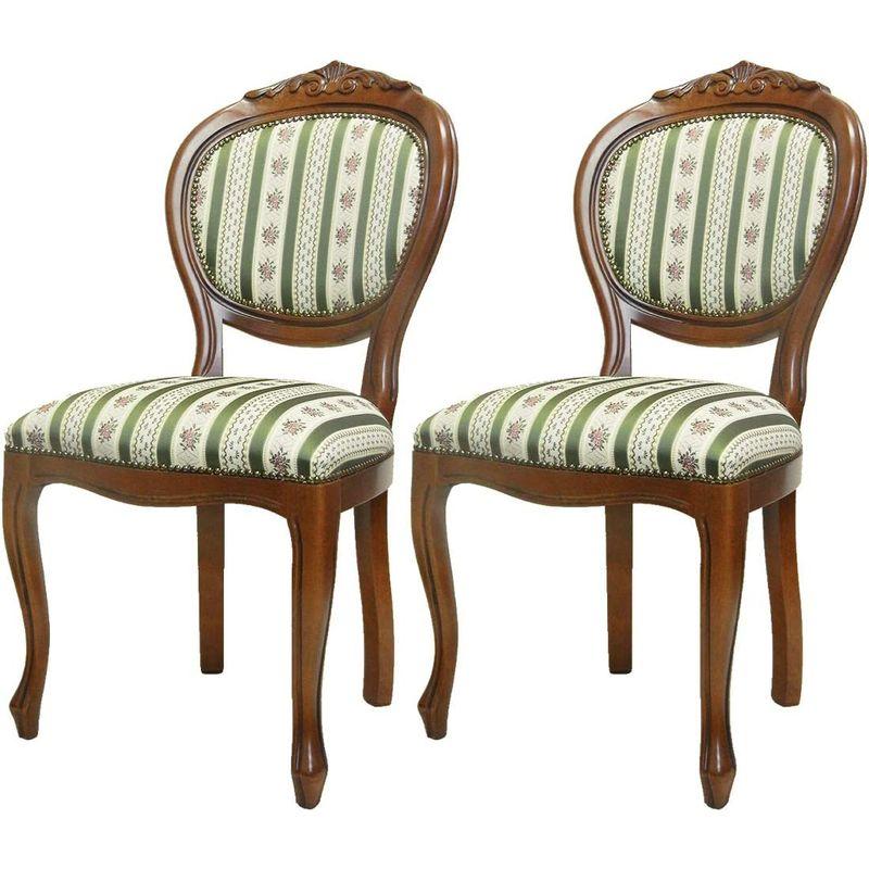 25【新品未使用】 IMA TRADING イタリア製 クラシック家具 猫脚ダイニングチェアー2脚セットグリーン 49×54×H97(SH50)cm / 2-2 【2235765251】(78021円)