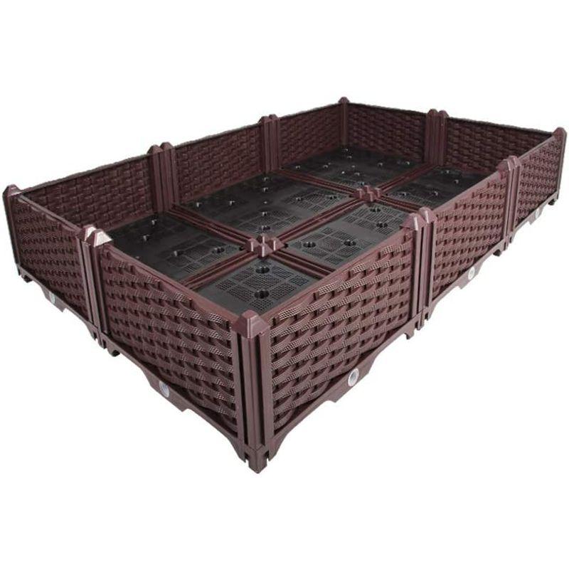 BAOYOUNI 組み立て簡単ガーデンボックス プランターボックスプラスチック鉢植え入れ花 植物 栽培ブラウン 鉢用品 大型プランター 莱園 組み立て簡単ガーデンボックス プランターボックスプラスチック鉢植え入れ花 植物 栽培ブラウン 鉢用品 大型プランター 莱園