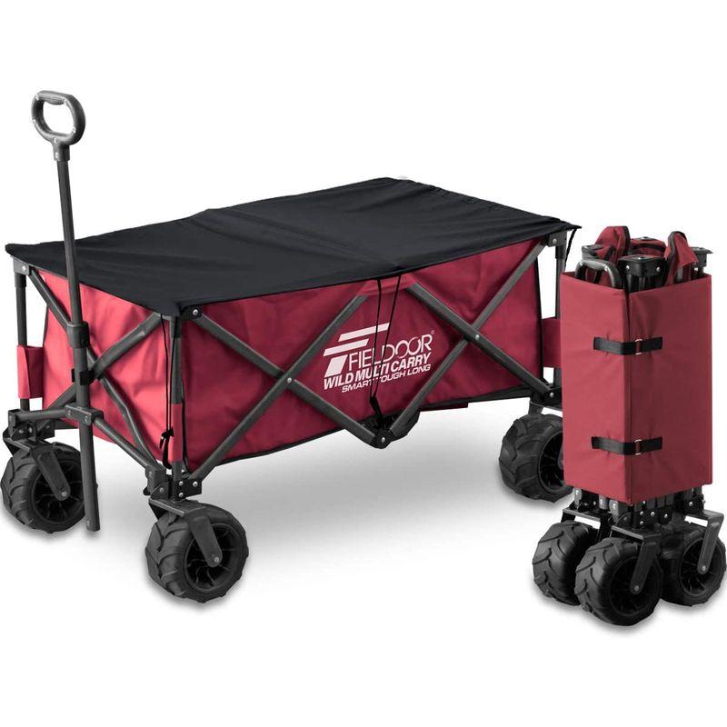 FIELDOOR ワイルドマルチキャリー スマートタフロング/ボルドー ＆ キャリーカバー セット 大容量 折りたたみ式多用途キャリーカート 旅行かばん、小分けバッグ CE1303879134(11570円)