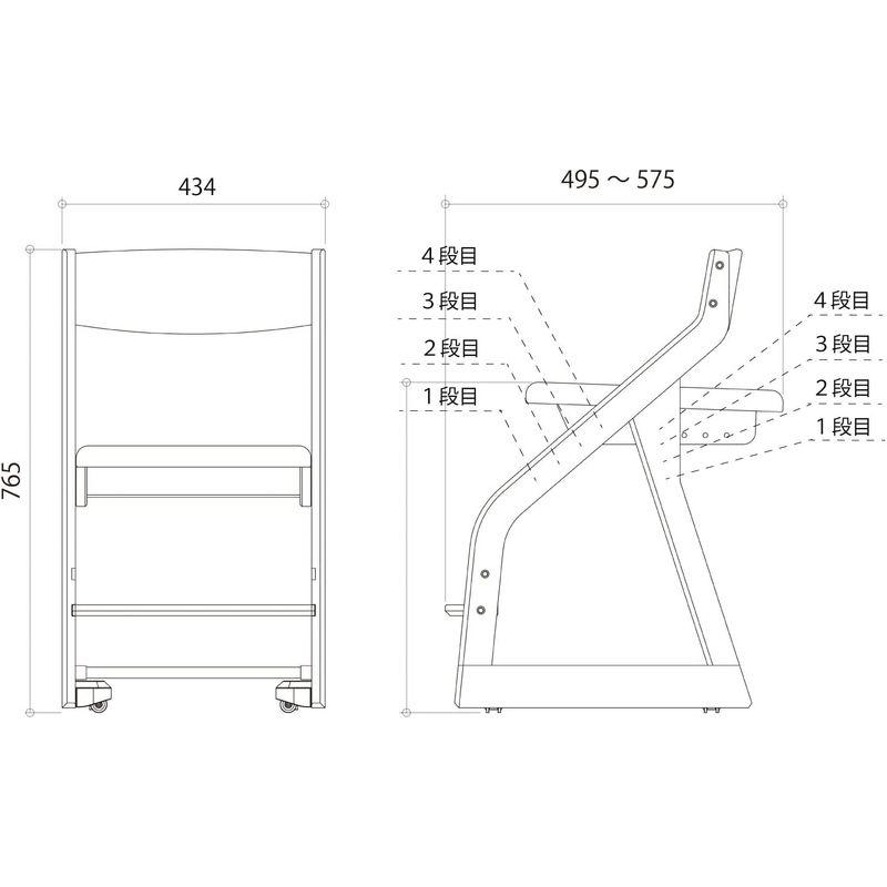 コイズミファニテック KOIZUMI(コイズミ学習机) 学習椅子 NS/アイボリー サイズ：W434×D495?576×H760mm SH4 576×H760mm KOIZUMI コイズミ学習机 学習椅子 NS/アイボリー サイズ：W434×D495 SH4