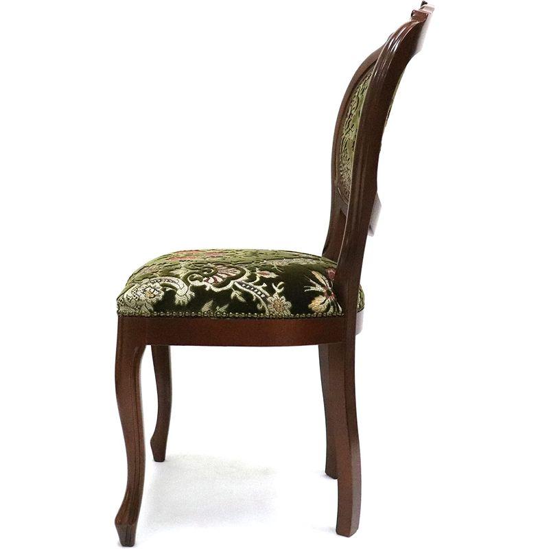 【国産】 IMA TRADING イタリア製 クラシック家具 猫脚ダイニングチェアー2脚セットグリーン 49×54×H97(SH50)cm / 2-2 【TMF2708292927】(94511円)