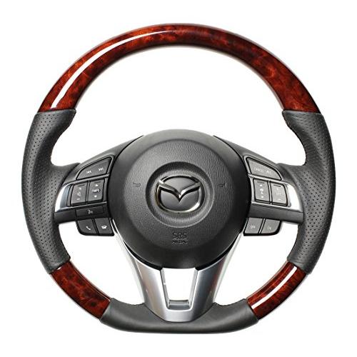 REAL (レアル) ステアリング 【アテンザ (GJ)】 ブラウンウッド MZB-BRW-BK