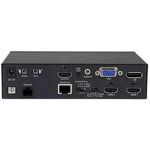 amanStarTech.com マルチビデオ入力対応HDBaseTエクステンダー延長器セット スイッチ機能内蔵 Cat5e 6ケーブル使用DisplayPort VGA HDMI切替器 STDHVHDBT - 3