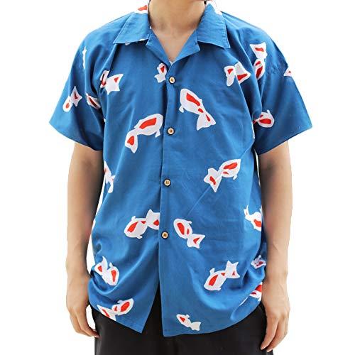 ed0cc0[江戸シャツ] 金魚 XL(特大) メンズシャツ レディースシャツ メンズファッション レディースファッション シャ?