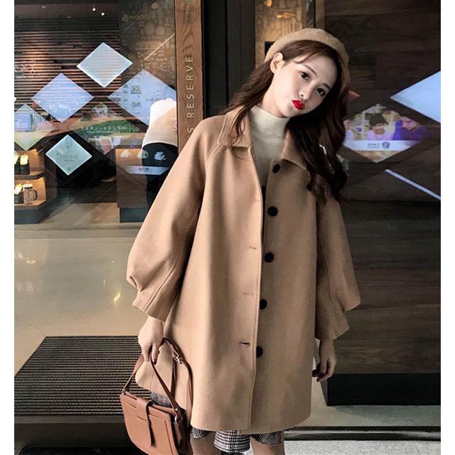 コート ロング丈コート Aラインコート バルーンスリーブ ボタン カジュアル レディース アウター 13084 Amanecer 通販 Yahoo ショッピング