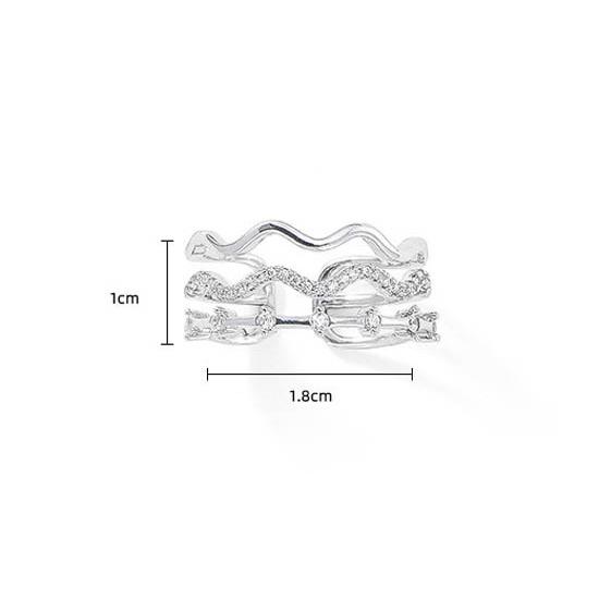 波型 指輪 サイズ調整可 レディース指輪 リング お洒落 アクセサリー ファッション小物｜amanecer｜04