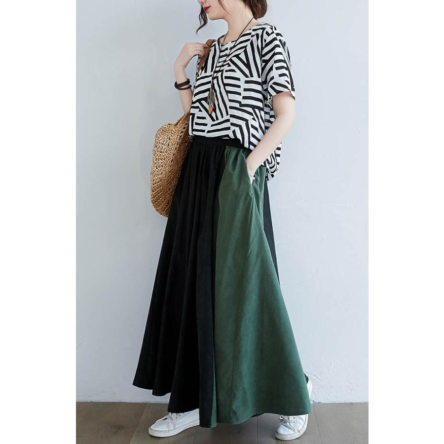 BAUM UND PFERDGARTEN幾何学模様フレアロングスカート 黒青緑M BAUM UND PFERDGARTEN幾何学模様フレアロングスカート 黒青緑M