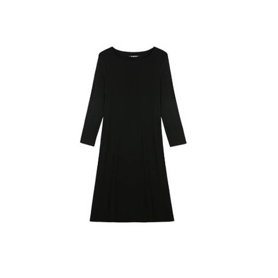 ワンピース Tシャツワンピース シンプル 無地 ブラック 長袖 使いやすい 黒ワンピース Amanecer 通販 Yahoo ショッピング