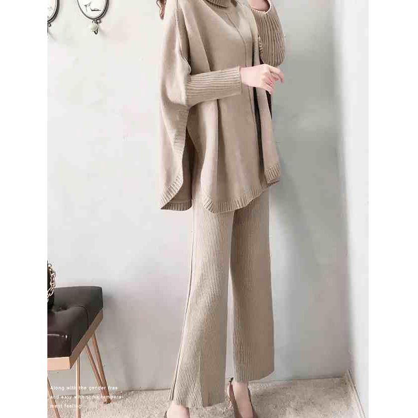 セットアップ 上下セット ニット プルオーバー タートルネック