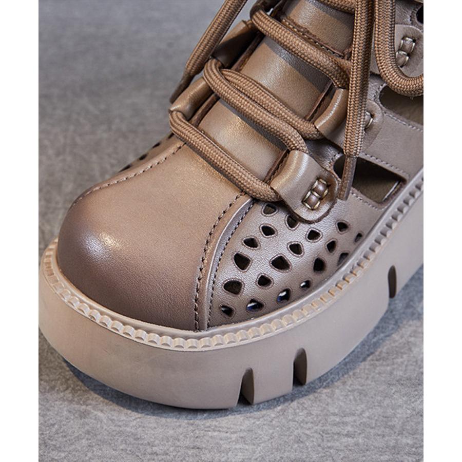 サンダル ウェッジヒール 厚底サンダル ショートブーツ 夏ブーツ 本革