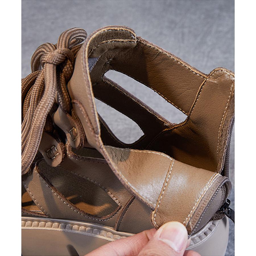 サンダル ウェッジヒール 厚底サンダル ショートブーツ 夏ブーツ 本革