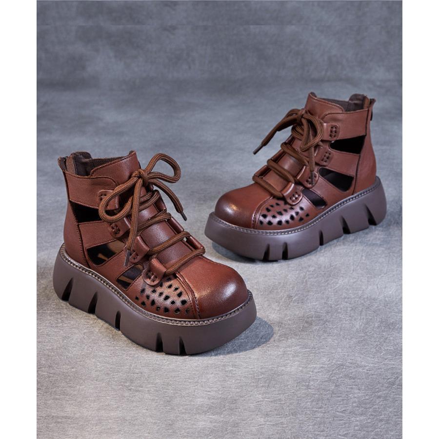 サンダル ウェッジヒール 厚底サンダル ショートブーツ 夏ブーツ 本革