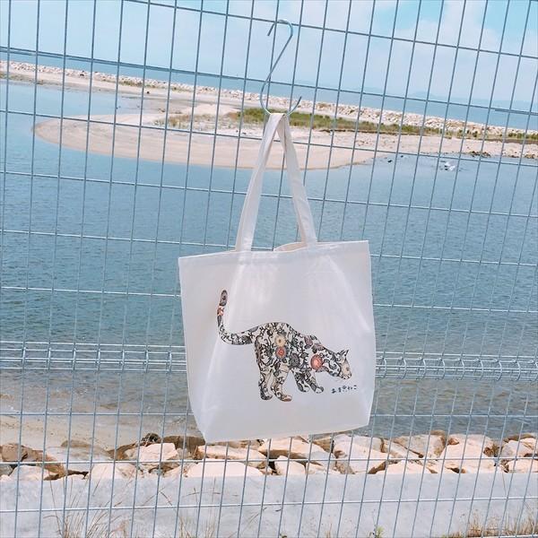 琉球紅型 猫トートバッグ Lサイズ 20リットル 大容量 沖縄 厚手 エコ