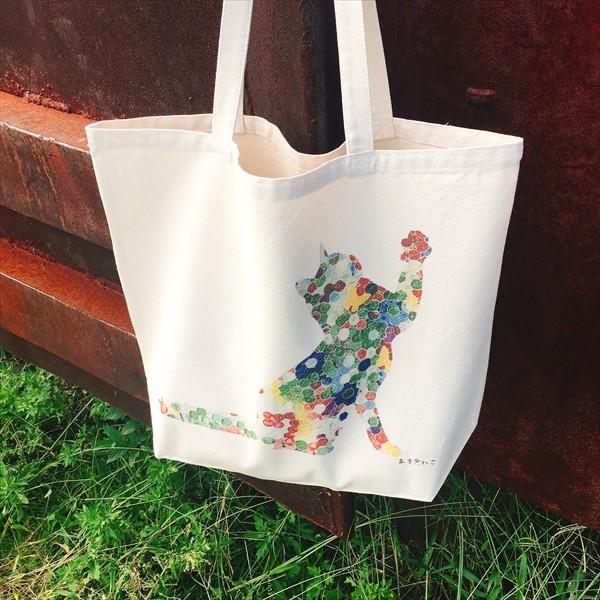 ハンドメイド、超ビッグサイズトートバッグ、猫ちゃんパネル