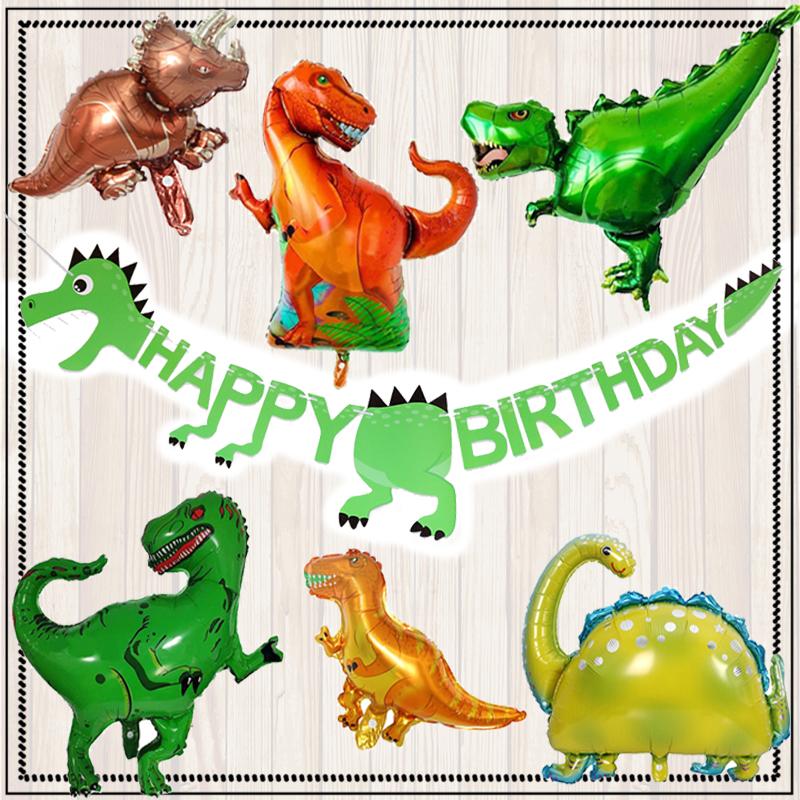 新入荷】ビッグ 恐竜バルーン happy birthdayガーランド セット 誕生日