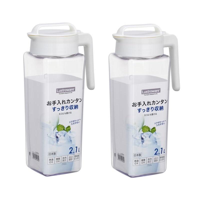 冷水筒 横置き可 ホワイト タテヨコスクエア 2.1L K-1298 WH