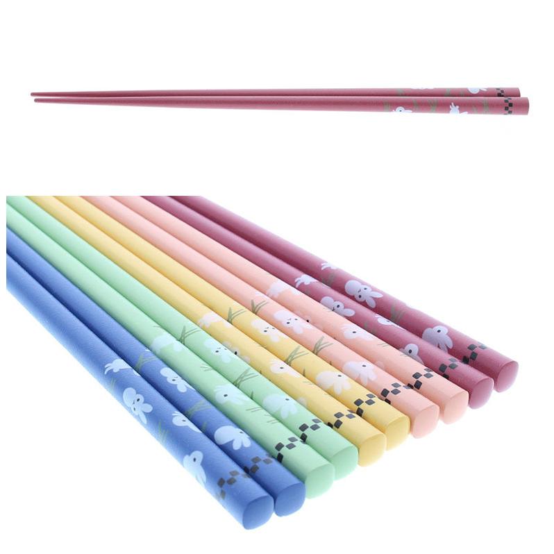 イシダ お箸 客用 5膳組 乾漆野 うさぎ 日本製 ヘッダー 滑り止め加工