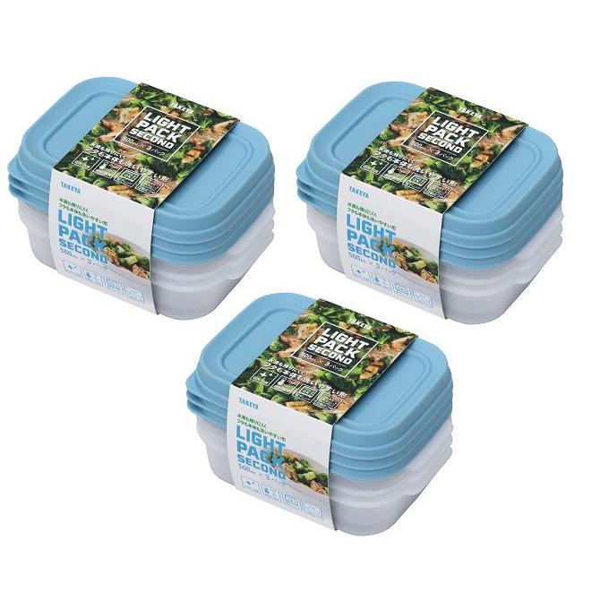 保存容器 ライトパック セカンド 500-3P ブルー 500ml 3個入 タケヤ