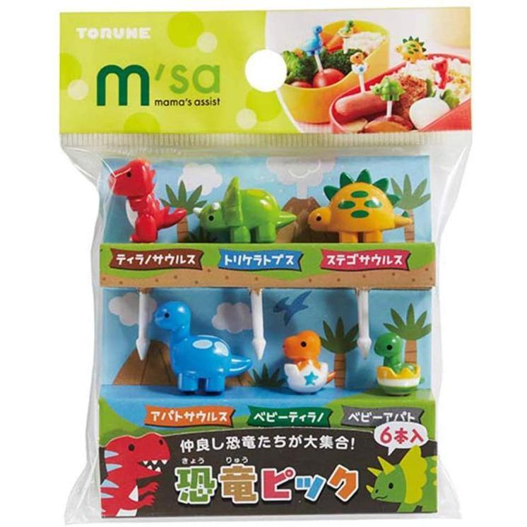 Torune フードピック 弁当ランチアクセサリー 恐竜ピック 6本入 | TORUNE