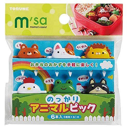 トルネ お弁当 ピック キャラ弁 デコ弁 動物 ランチ 動物 のっかりアニマル 6本入 P-3339 | TORUNE | 01