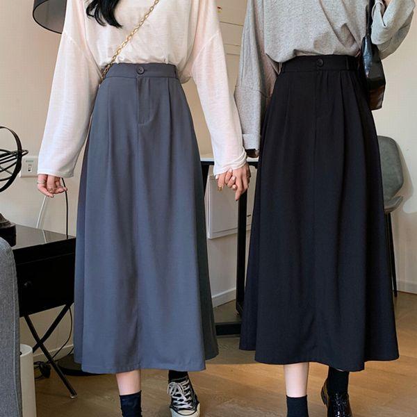 ハイウエスト スカート ロング丈  Aライン ミモレ丈 スカート | 