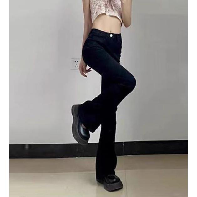 レディース ストレッチ デニム ブラック フレアパンツ ベルボトム ジーンズ 大きいサイズ |  | 02