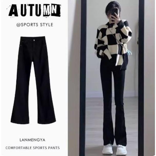 レディース ストレッチ デニム ブラック フレアパンツ ベルボトム ジーンズ 大きいサイズ |  | 03