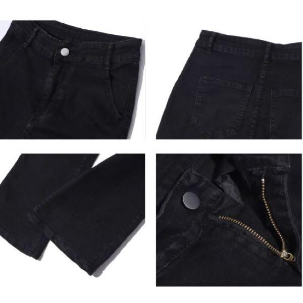 レディース ストレッチ デニム ブラック フレアパンツ ベルボトム ジーンズ 大きいサイズ |  | 05