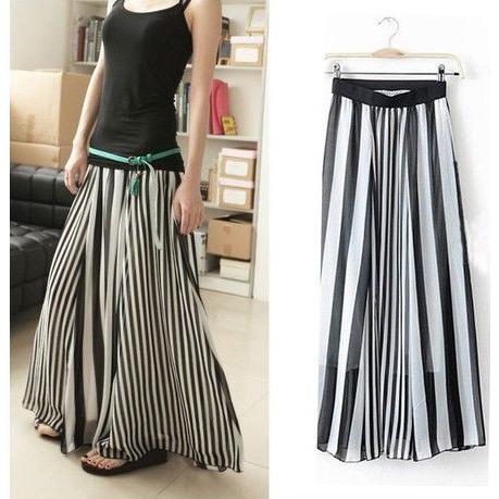 シフォン ロングスカート ストライプ マキシ丈スカート Amaryl 通販 Yahoo ショッピング