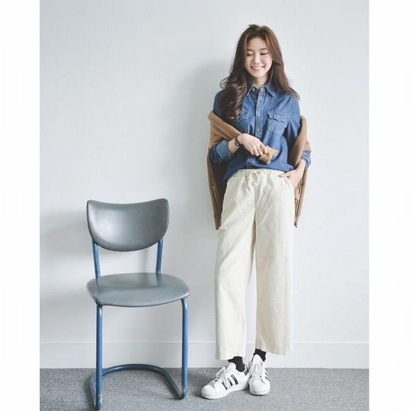 デニムダンガリー 長袖 ロールアップ レディース シャツ |  | 02