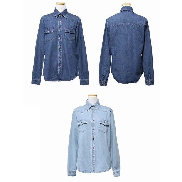 デニムダンガリー 長袖 ロールアップ レディース シャツ |  | 05