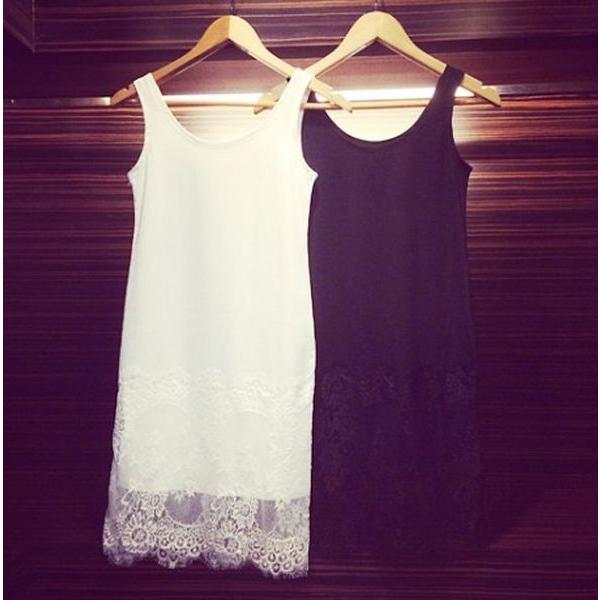 レース ワンピース タンクトップ インナー シンプル ガーリー | 