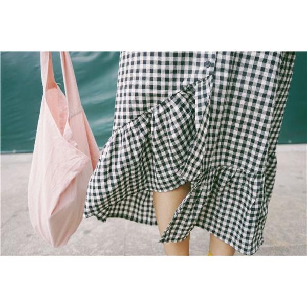 フィッシュテール ロング丈 スカート スイング チェック柄 ボタンダウン マキシスカート |  | 04