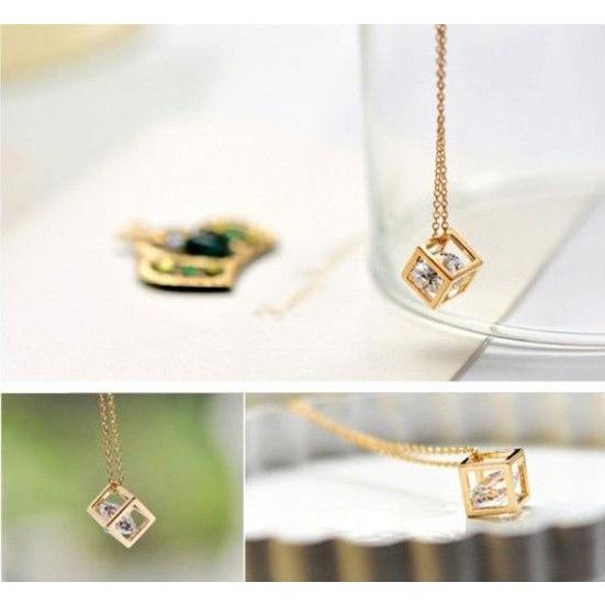 スクエアーネックレス クリスタル キュービックネックレス ペンダント |  | 01