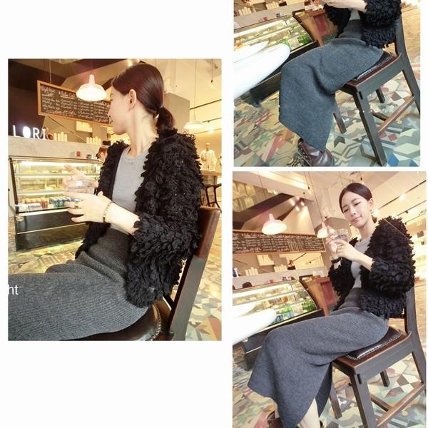 タイトスカート ロングスカート ニット 秋冬 無地 リブニット 黒 ウエストゴム スリット 80cm丈 |  | 10