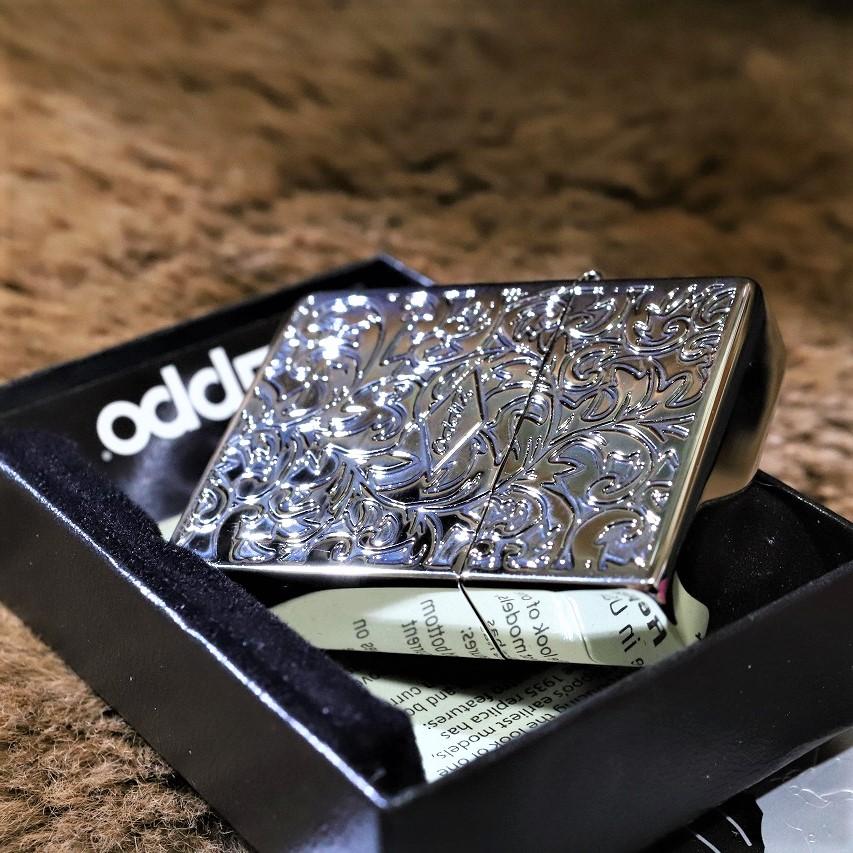 ZIPPO 1935 レプリカ 両面アラベスク シルバー 四角いジッポ 銀 ZIPPO 1935 レプリカ 両面アラベスク シルバー 四角いジッポ 銀