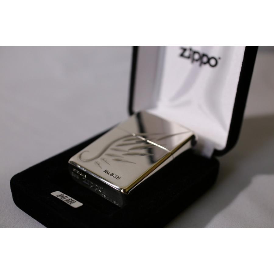 純銀ジッポ 純銀 V-WING 限定ZIPPO シリアルナンバー入り 人気 純銀