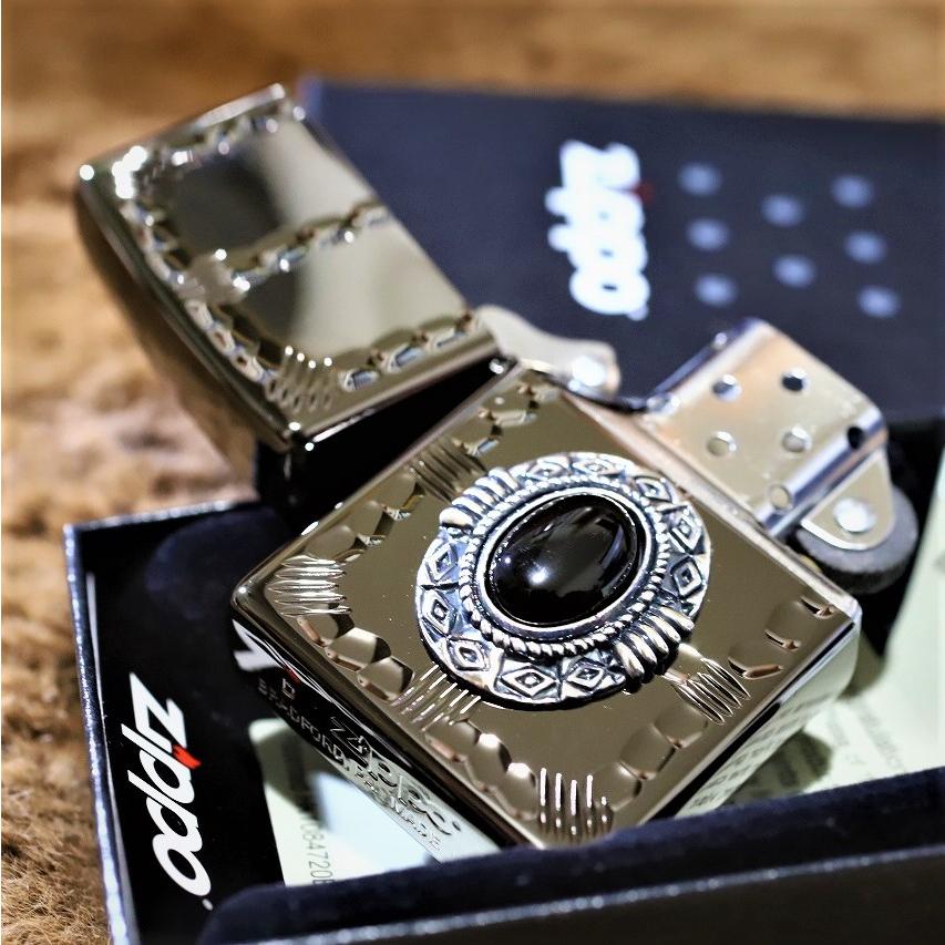 ZIPPO 天然石ZIPPO ブラックオニキス パワーストーンジッポ 魔