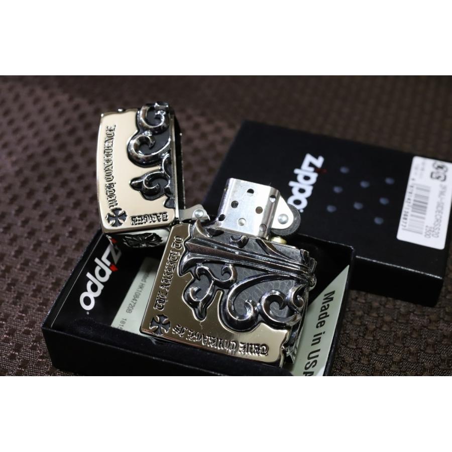 超重厚 ZIPPO メタルジャケット サイドクロス シルバー 5面装飾 人気 