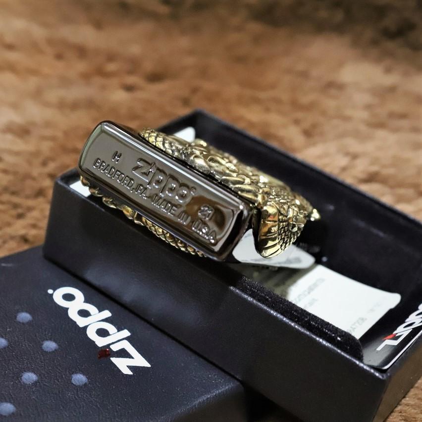 限定ZIPPO 重厚 両面ドラゴン ブラック 黒 龍 竜 金 限定ジッポ  人気 プレゼント おしゃれ 開運ジッポ レア ライター かっこいい zippo 双龍_2